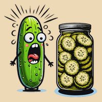 Funny Pickle Surprise A Cucumber And A Jar Of Sliced Pickles Drawstring Bag