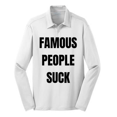 Famous People Suck Silk Touch Performance Long Sleeve Polo