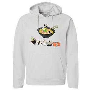 Funny Pug Sushi Ra Bowl Cute Japanese Kawaii Dog Lovers Performance Fleece Hoodie