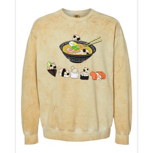 Funny Pug Sushi Ra Bowl Cute Japanese Kawaii Dog Lovers Colorblast Crewneck Sweatshirt