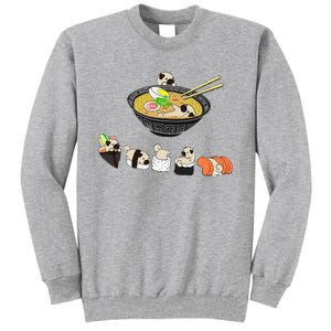 Funny Pug Sushi Ra Bowl Cute Japanese Kawaii Dog Lovers Tall Sweatshirt