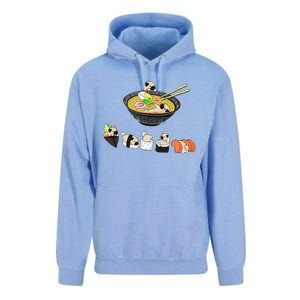 Funny Pug Sushi Ra Bowl Cute Japanese Kawaii Dog Lovers Unisex Surf Hoodie