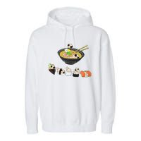 Funny Pug Sushi Ra Bowl Cute Japanese Kawaii Dog Lovers Garment-Dyed Fleece Hoodie