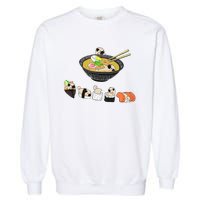 Funny Pug Sushi Ra Bowl Cute Japanese Kawaii Dog Lovers Garment-Dyed Sweatshirt