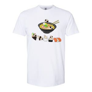 Funny Pug Sushi Ra Bowl Cute Japanese Kawaii Dog Lovers Softstyle CVC T-Shirt