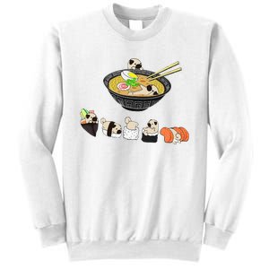 Funny Pug Sushi Ra Bowl Cute Japanese Kawaii Dog Lovers Sweatshirt