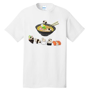 Funny Pug Sushi Ra Bowl Cute Japanese Kawaii Dog Lovers Tall T-Shirt