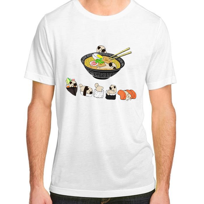 Funny Pug Sushi Ra Bowl Cute Japanese Kawaii Dog Lovers Adult ChromaSoft Performance T-Shirt