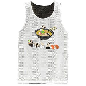 Funny Pug Sushi Ra Bowl Cute Japanese Kawaii Dog Lovers Mesh Reversible Basketball Jersey Tank