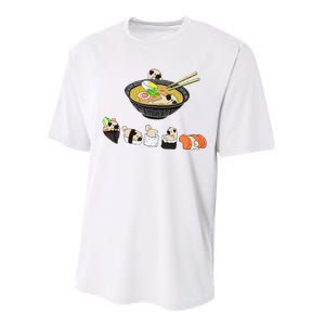 Funny Pug Sushi Ra Bowl Cute Japanese Kawaii Dog Lovers Performance Sprint T-Shirt