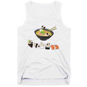 Funny Pug Sushi Ra Bowl Cute Japanese Kawaii Dog Lovers Tank Top