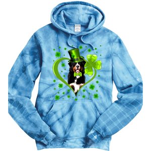 Funny Puppy Shamrock Bernese Mountain Dog St Patricks Day Premium Tie Dye Hoodie