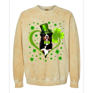 Funny Puppy Shamrock Bernese Mountain Dog St Patricks Day Premium Colorblast Crewneck Sweatshirt