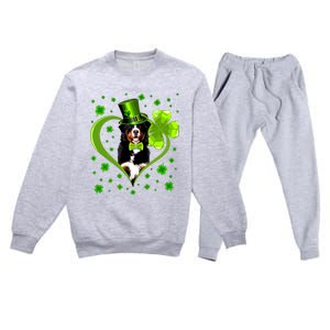 Funny Puppy Shamrock Bernese Mountain Dog St Patricks Day Premium Premium Crewneck Sweatsuit Set