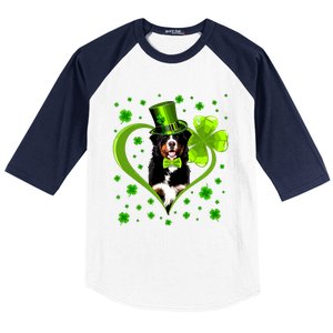 Funny Puppy Shamrock Bernese Mountain Dog St Patricks Day Premium Baseball Sleeve Shirt