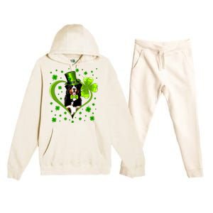 Funny Puppy Shamrock Bernese Mountain Dog St Patricks Day Premium Premium Hooded Sweatsuit Set