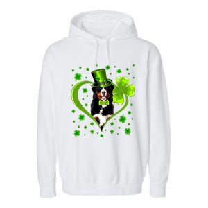 Funny Puppy Shamrock Bernese Mountain Dog St Patricks Day Premium Garment-Dyed Fleece Hoodie