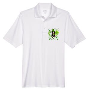 Funny Puppy Shamrock Bernese Mountain Dog St Patricks Day Premium Men's Origin Performance Pique Polo