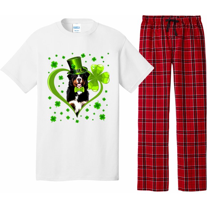 Funny Puppy Shamrock Bernese Mountain Dog St Patricks Day Premium Pajama Set