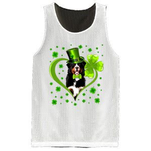 Funny Puppy Shamrock Bernese Mountain Dog St Patricks Day Premium Mesh Reversible Basketball Jersey Tank