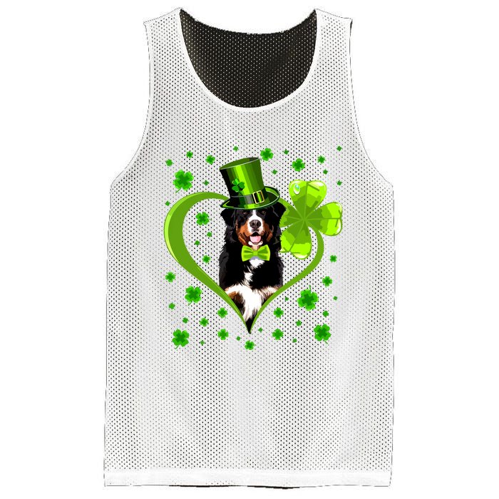 Funny Puppy Shamrock Bernese Mountain Dog St Patricks Day Premium Mesh Reversible Basketball Jersey Tank