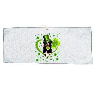 Funny Puppy Shamrock Bernese Mountain Dog St Patricks Day Premium Large Microfiber Waffle Golf Towel