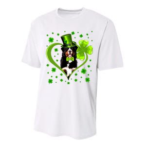 Funny Puppy Shamrock Bernese Mountain Dog St Patricks Day Premium Performance Sprint T-Shirt