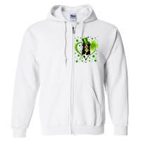 Funny Puppy Shamrock Bernese Mountain Dog St Patricks Day Premium Full Zip Hoodie