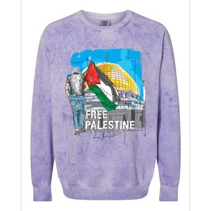 Free Palestine Save Gaza Gift Colorblast Crewneck Sweatshirt