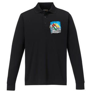 Free Palestine Save Gaza Gift Performance Long Sleeve Polo