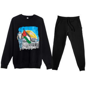 Free Palestine Save Gaza Gift Premium Crewneck Sweatsuit Set