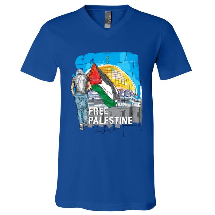 Free Palestine Save Gaza Gift V-Neck T-Shirt