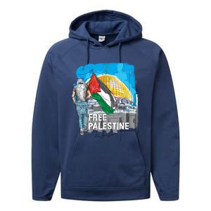 Free Palestine Save Gaza Gift Performance Fleece Hoodie