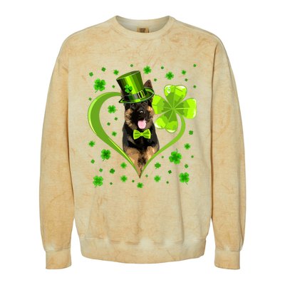 Funny Puppy Shamrock German Shepherd Dog St Patricks Day Colorblast Crewneck Sweatshirt