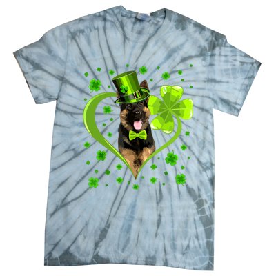 Funny Puppy Shamrock German Shepherd Dog St Patricks Day Tie-Dye T-Shirt