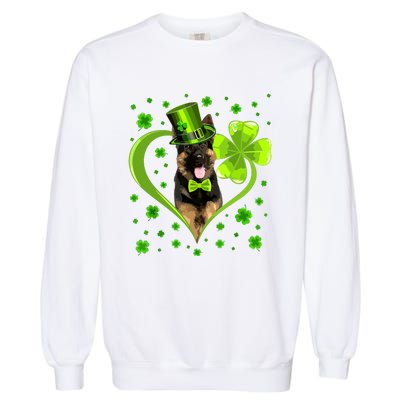 Funny Puppy Shamrock German Shepherd Dog St Patricks Day Garment-Dyed Sweatshirt