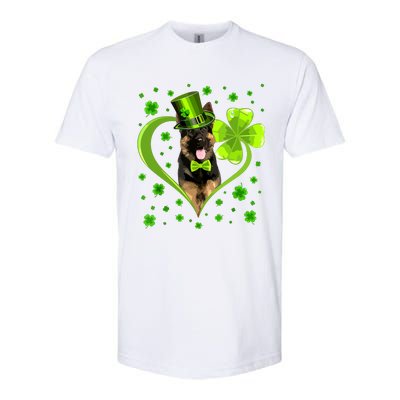 Funny Puppy Shamrock German Shepherd Dog St Patricks Day Softstyle CVC T-Shirt