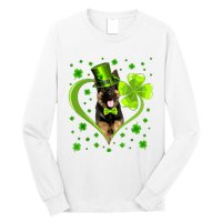 Funny Puppy Shamrock German Shepherd Dog St Patricks Day Long Sleeve Shirt