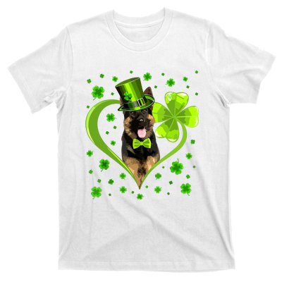 Funny Puppy Shamrock German Shepherd Dog St Patricks Day T-Shirt