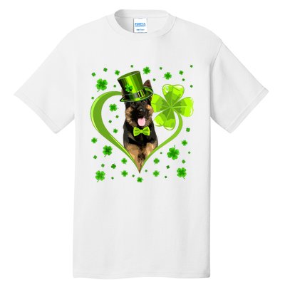 Funny Puppy Shamrock German Shepherd Dog St Patricks Day Tall T-Shirt