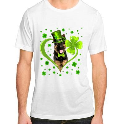 Funny Puppy Shamrock German Shepherd Dog St Patricks Day Adult ChromaSoft Performance T-Shirt