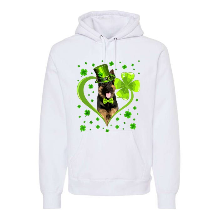 Funny Puppy Shamrock German Shepherd Dog St Patricks Day Premium Hoodie