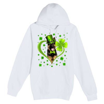 Funny Puppy Shamrock German Shepherd Dog St Patricks Day Premium Pullover Hoodie