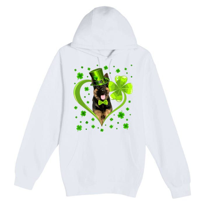 Funny Puppy Shamrock German Shepherd Dog St Patricks Day Premium Pullover Hoodie