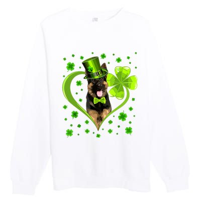 Funny Puppy Shamrock German Shepherd Dog St Patricks Day Premium Crewneck Sweatshirt