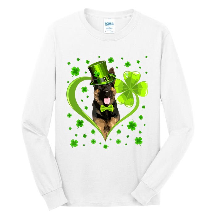 Funny Puppy Shamrock German Shepherd Dog St Patricks Day Tall Long Sleeve T-Shirt