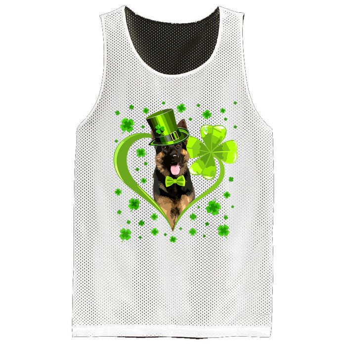 Funny Puppy Shamrock German Shepherd Dog St Patricks Day Mesh Reversible Basketball Jersey Tank