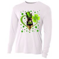 Funny Puppy Shamrock German Shepherd Dog St Patricks Day Cooling Performance Long Sleeve Crew