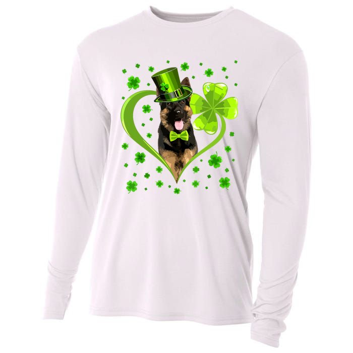 Funny Puppy Shamrock German Shepherd Dog St Patricks Day Cooling Performance Long Sleeve Crew