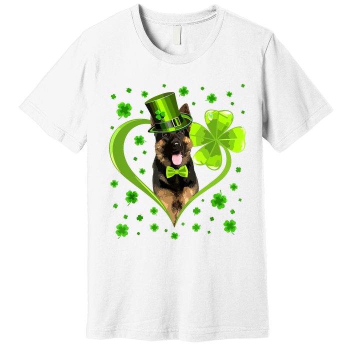 Funny Puppy Shamrock German Shepherd Dog St Patricks Day Premium T-Shirt